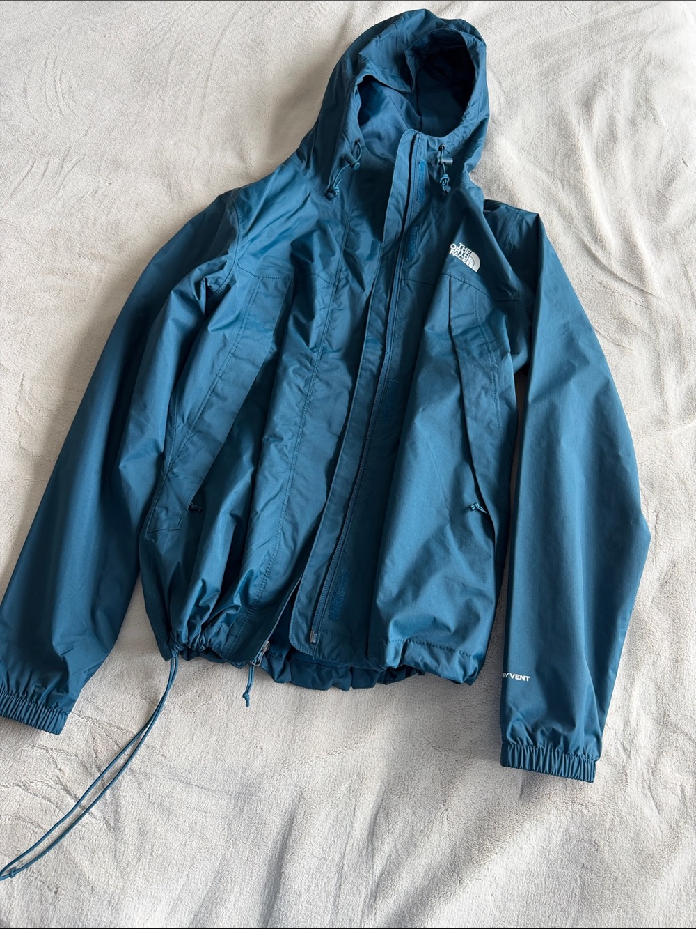 The North Face Teal Hooded Rain Shell